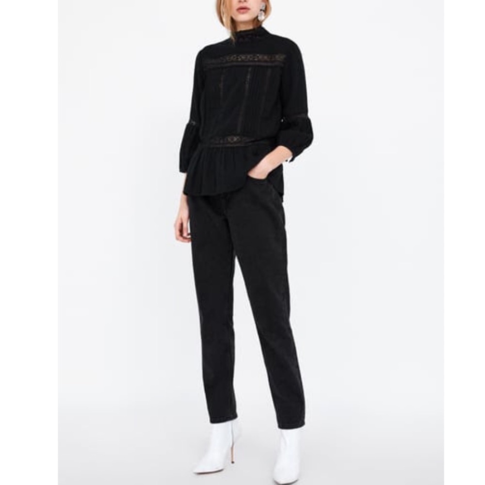BNWT Zara Blouse with Lace Inserts